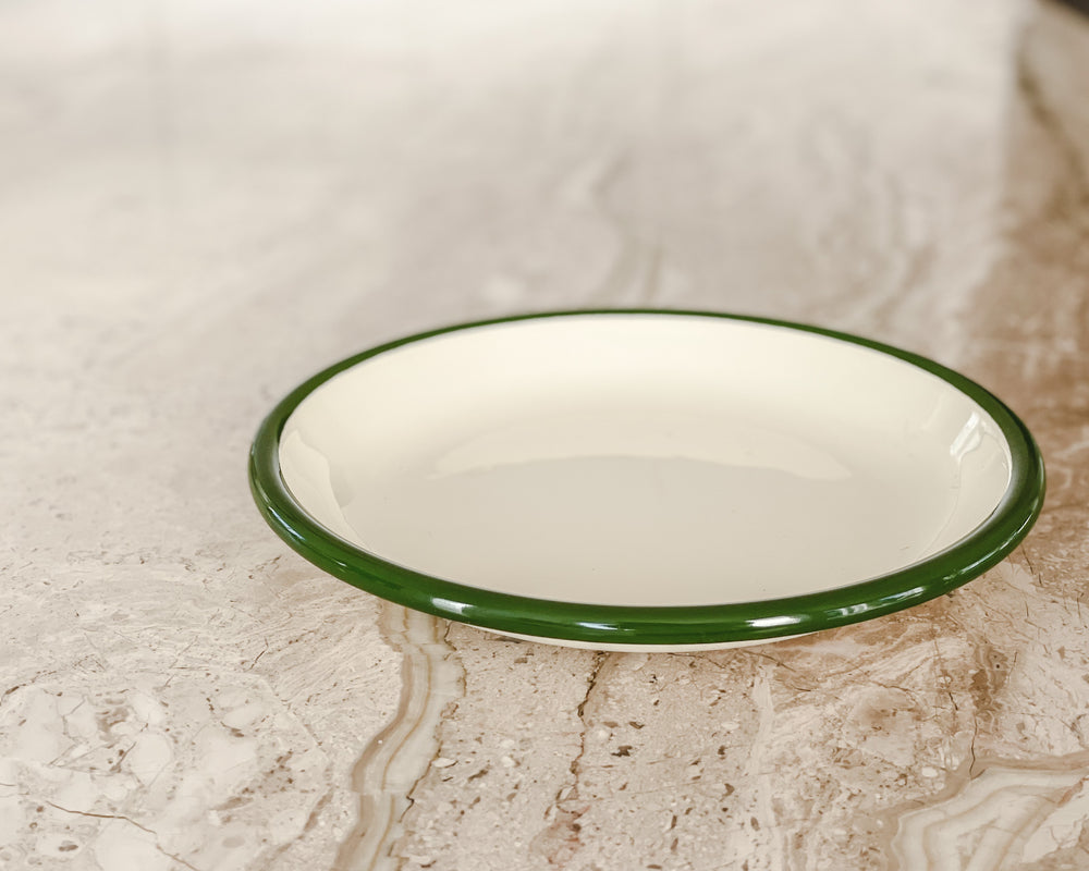 Enamel Bowl  Cream & Green – ORNAMENT