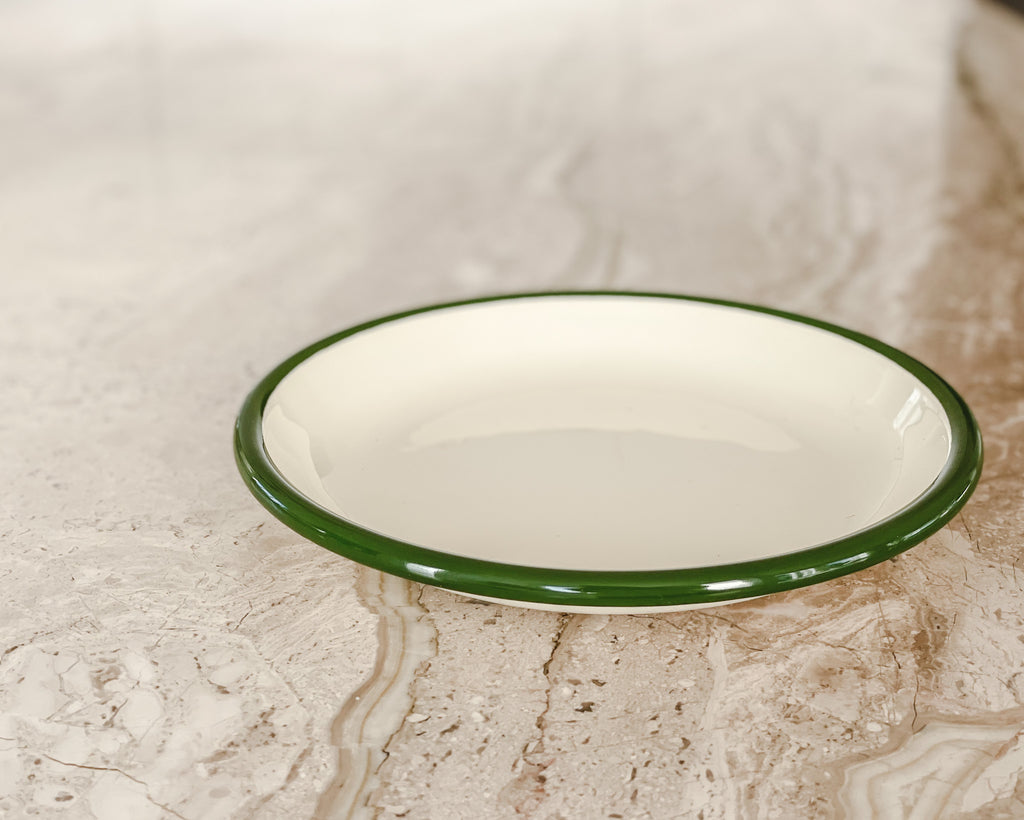 Enamel Plate | Cream & Green – ORNAMENT