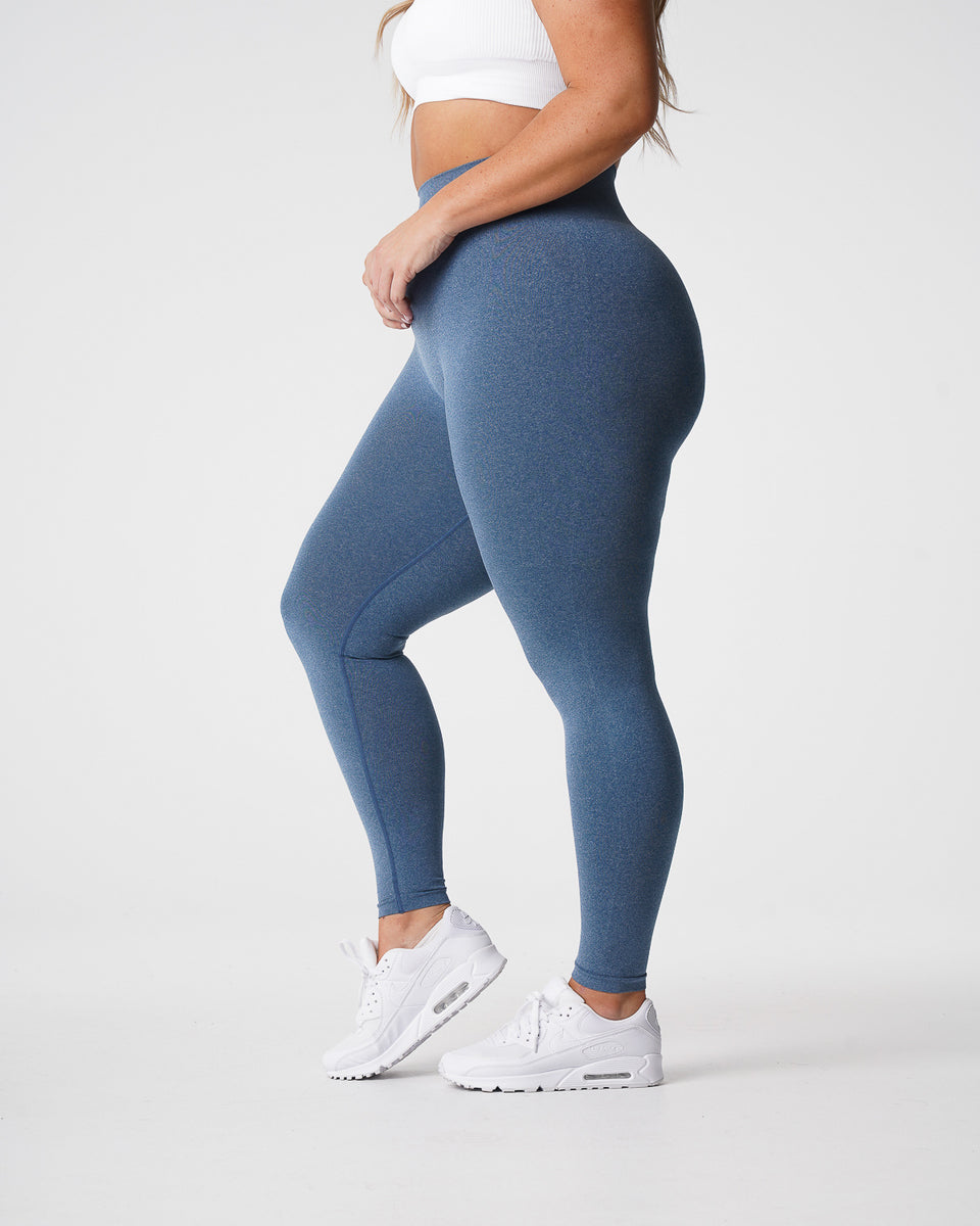 Gym Leggings - High Waisted - Slate Blue