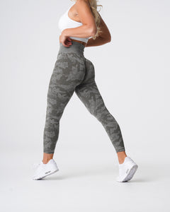 Khaki Green Leopard Seamless Leggings