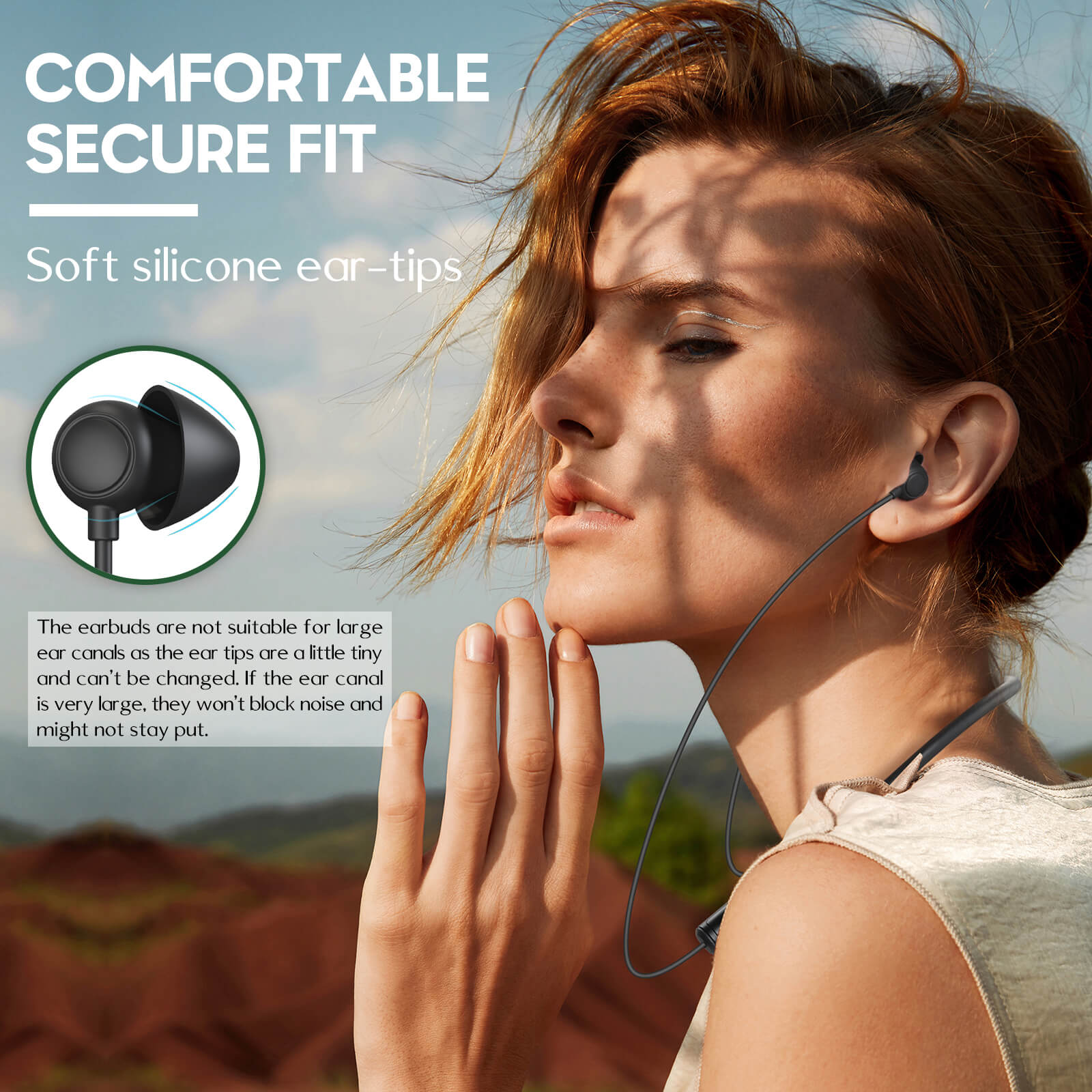 DreamMusic Wireless - Hearprotek In-Ear Neckband Bluetooth 5.2 Wireless Sleep Earbuds Headphones