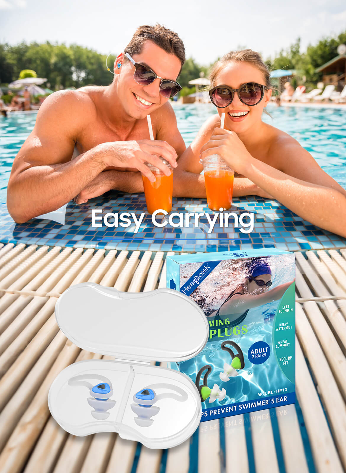 Swimming Ear Plugs for Adults Blue