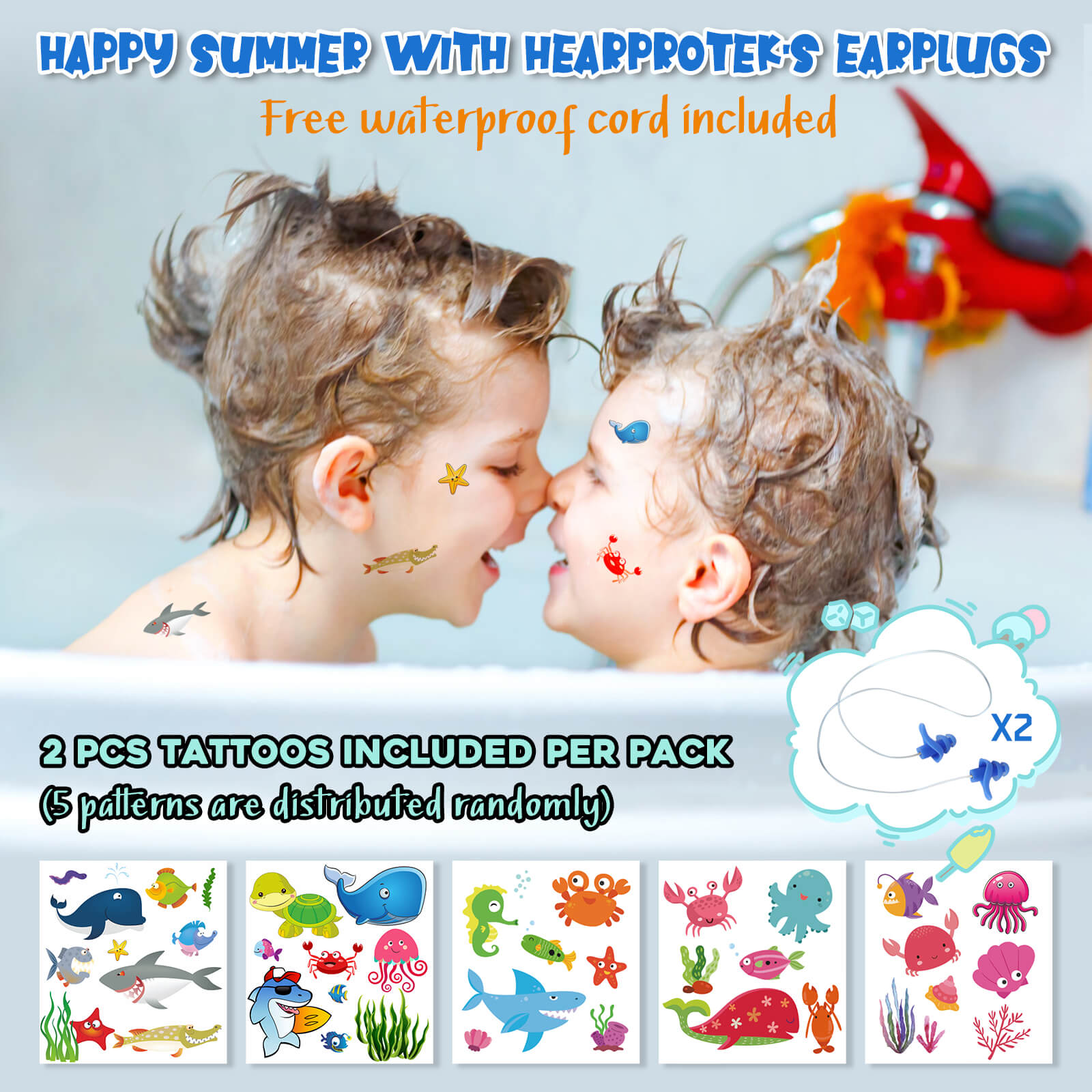 AquaResist Toddlers - Hearprotek 3 Pairs Silicone Waterproof Swimming Ear Plugs for Kids