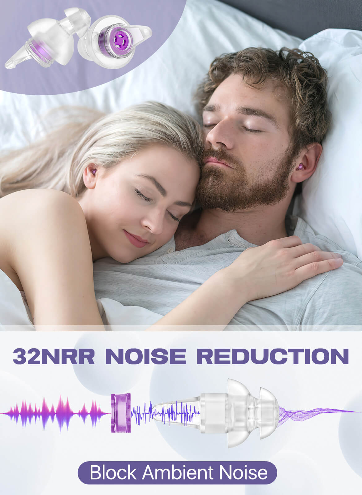 Hearprotek 32NRR Noise Reduction Sleeping Ear Plugs