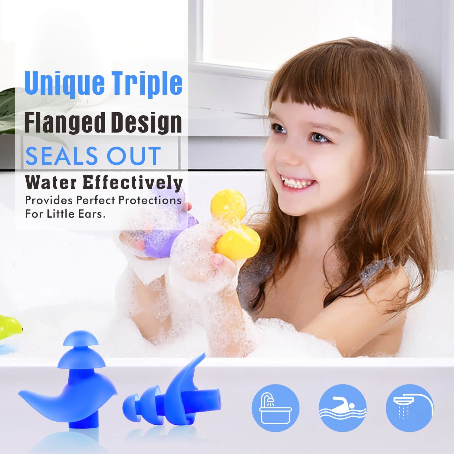 Aquaproof Plus Kids - Hearprotek 2 Pairs Soft Silicone Swimming Ear Plugs for Kids
