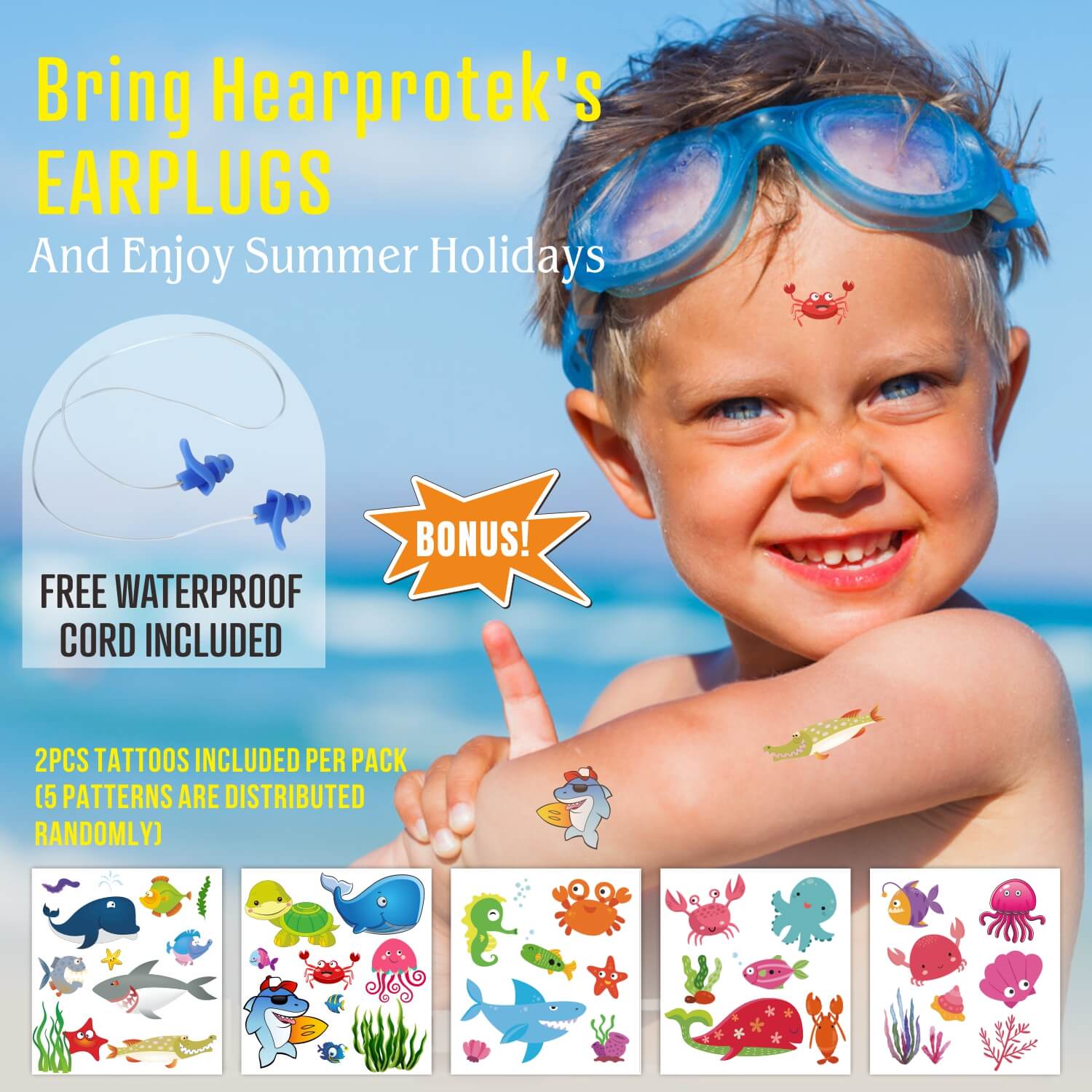 Aquaproof Plus Kids - Hearprotek 2 Pairs Soft Silicone Swimming Ear Plugs for Kids