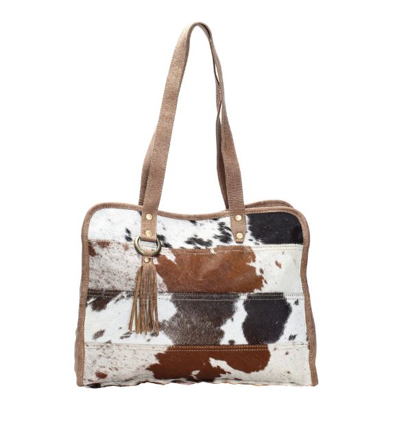 Myra Bags Flouncy Hairon Cowhide Western Fringe Shoulder Bag