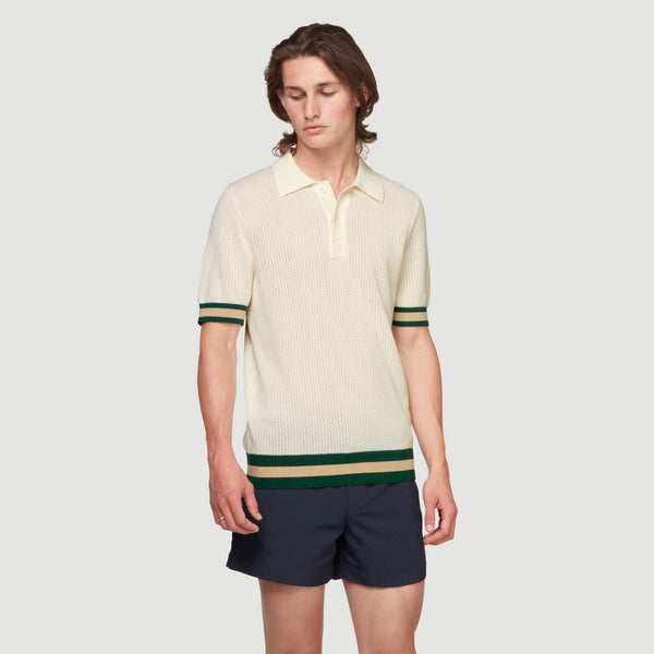 Ivory Cotton Short Sleeve Polo | CHÉ Studios