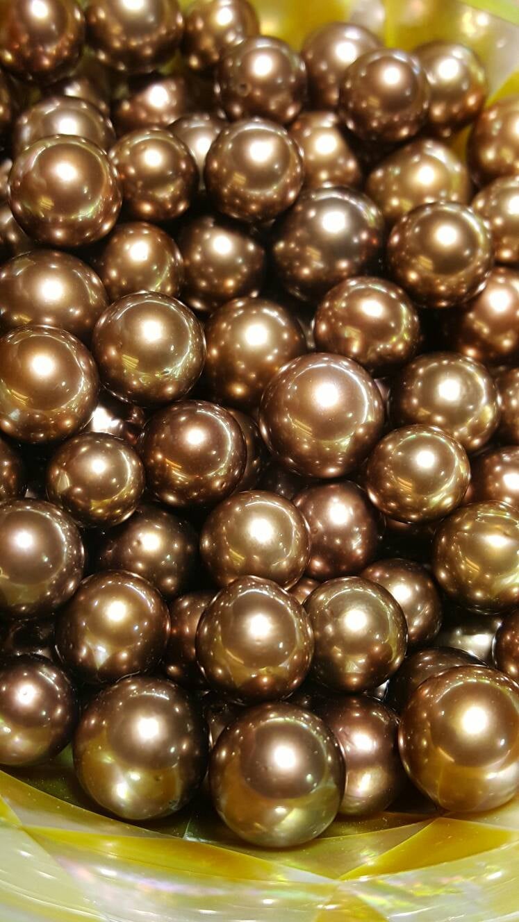  Chocolate Tahitian Pearls Round 8mm to 12mm AA1 Quality 