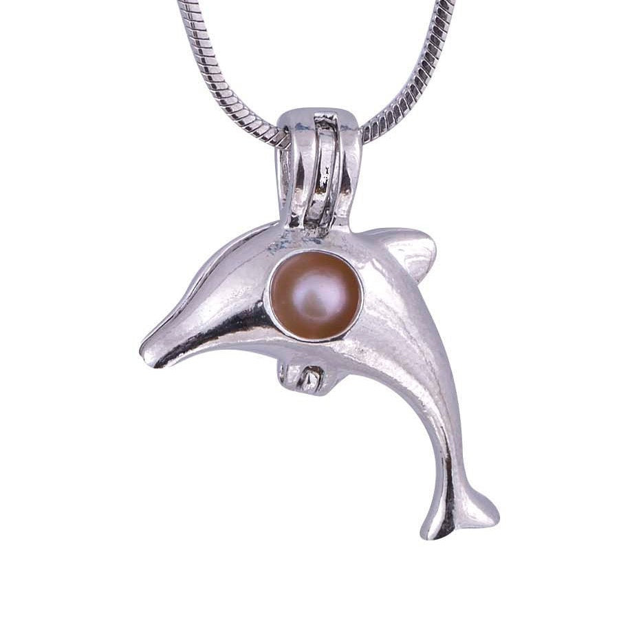  Cage Pendant for 5 mm loose Pearl Dolphin 1 (CP3) 