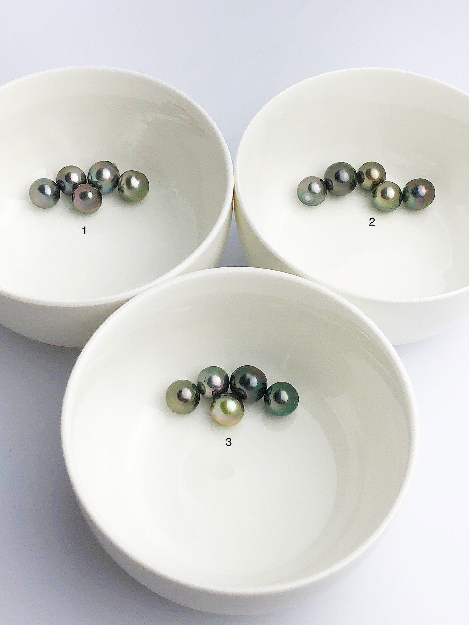  5 Pearls - Multicolor Tahitian Peacock Drop Shape Loose Pearls - A+ Quality - 12 to 14.9mm (#534 No. 1-3) 