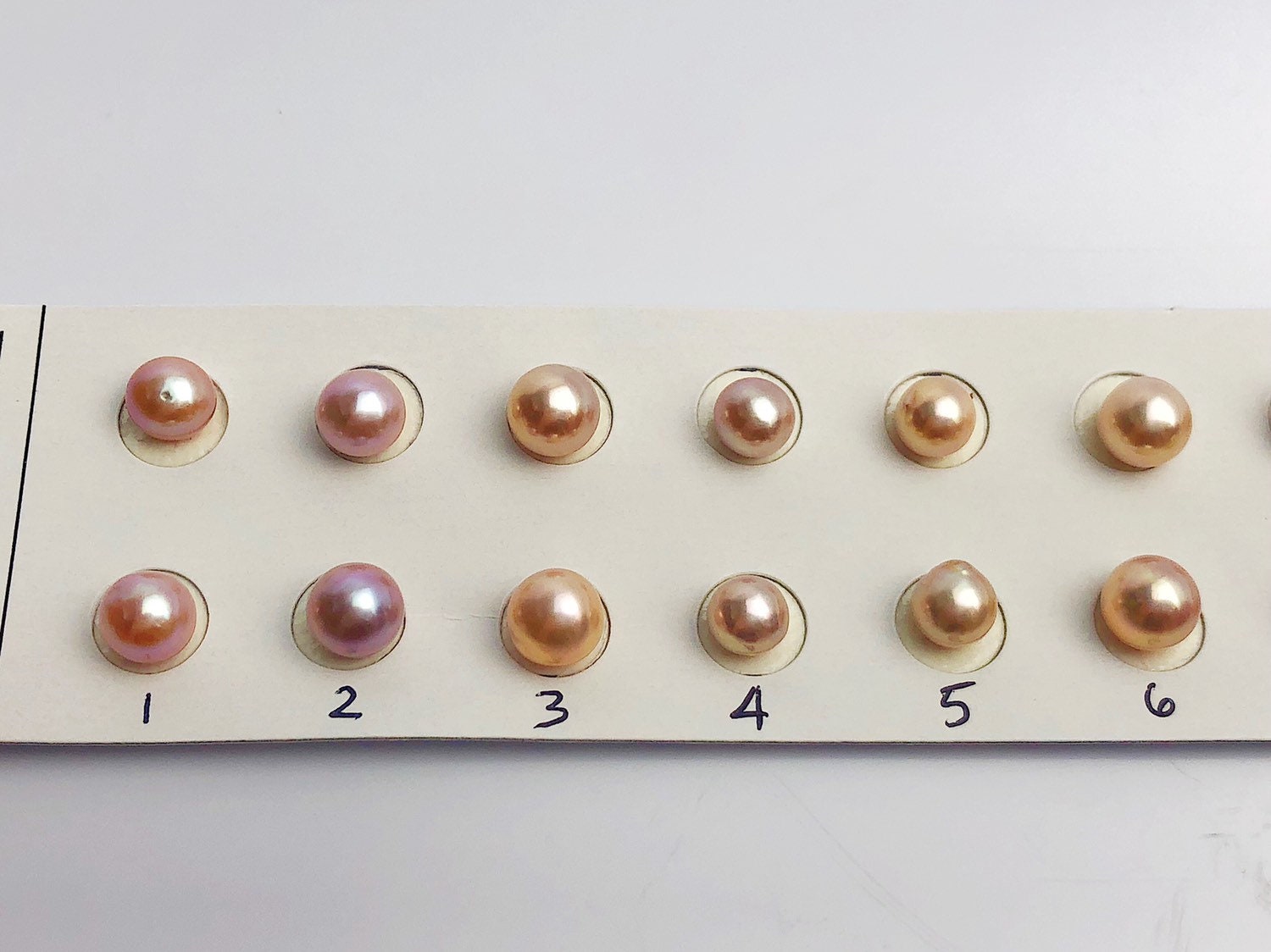  6-7mm Pairs Edison Matched Pearls, AA, Near Round, Natural Color (597) 