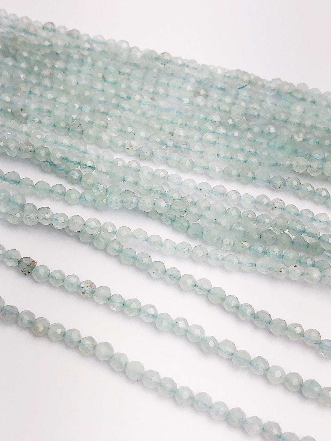  HALF OFF SALE - Aquamarine Gemstone Beads, Full Strand, Semi Precious Gemstone, 13" 