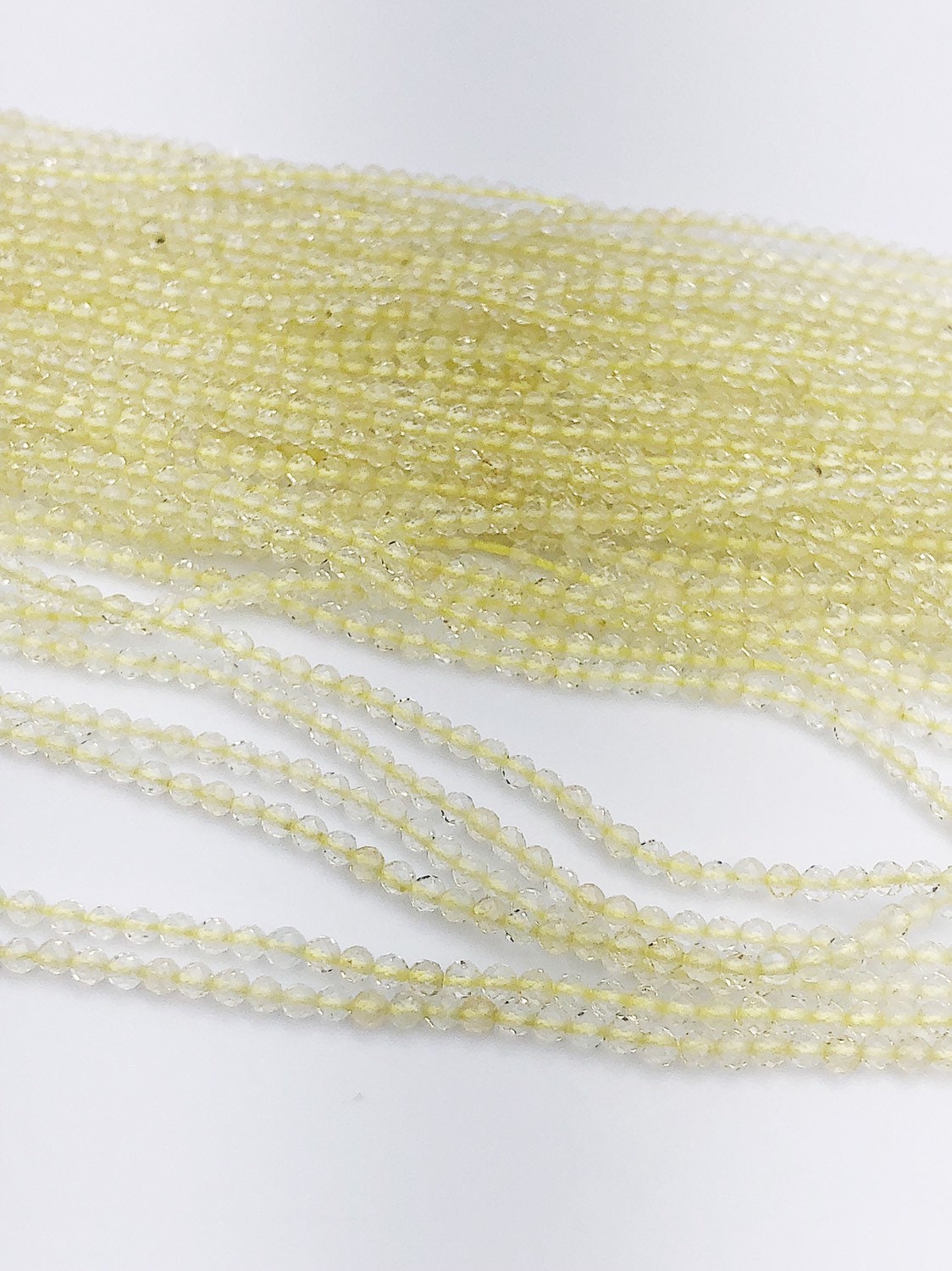  HALF OFF SALE - Lemon Quartz Gemstone Beads, Full Strand, Semi Precious Gemstone, 13" 