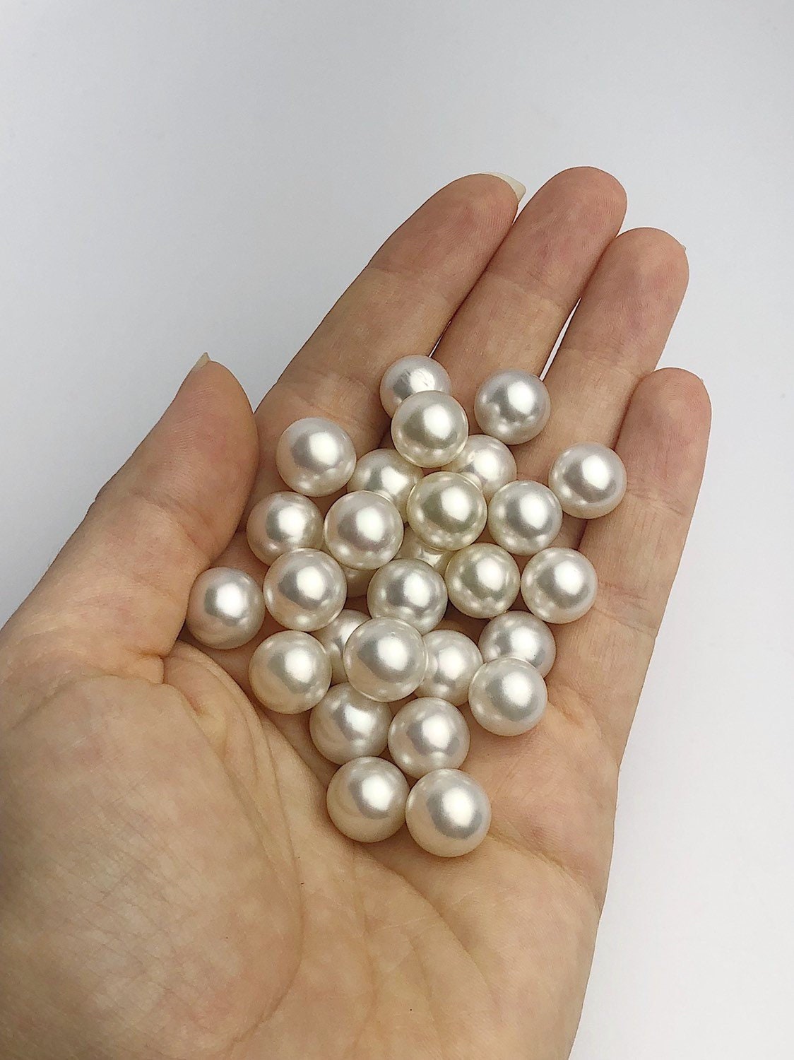  11mm White South Sea Loose Pearls, Round, 11mm - 11.9mm, AAA Quality 