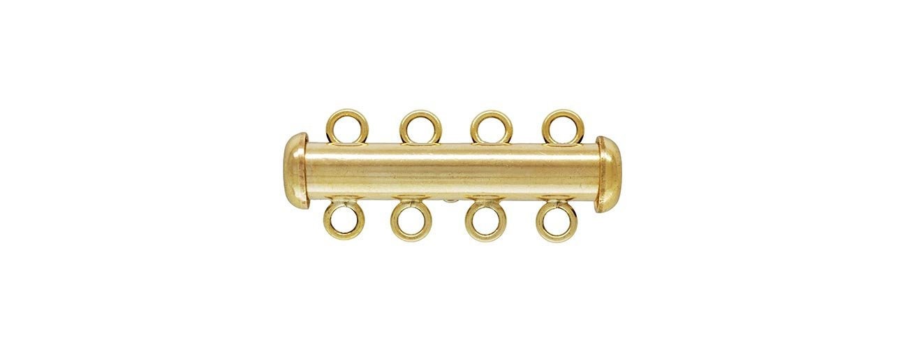  4.3x26.0mm Tube Clasp 4 Row, 14K Gold Filled, Made in USA. #40035804R 