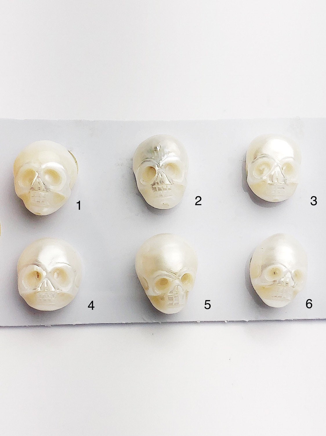  Carved Skull Edison Pearl Beads 13-15mm (679) 