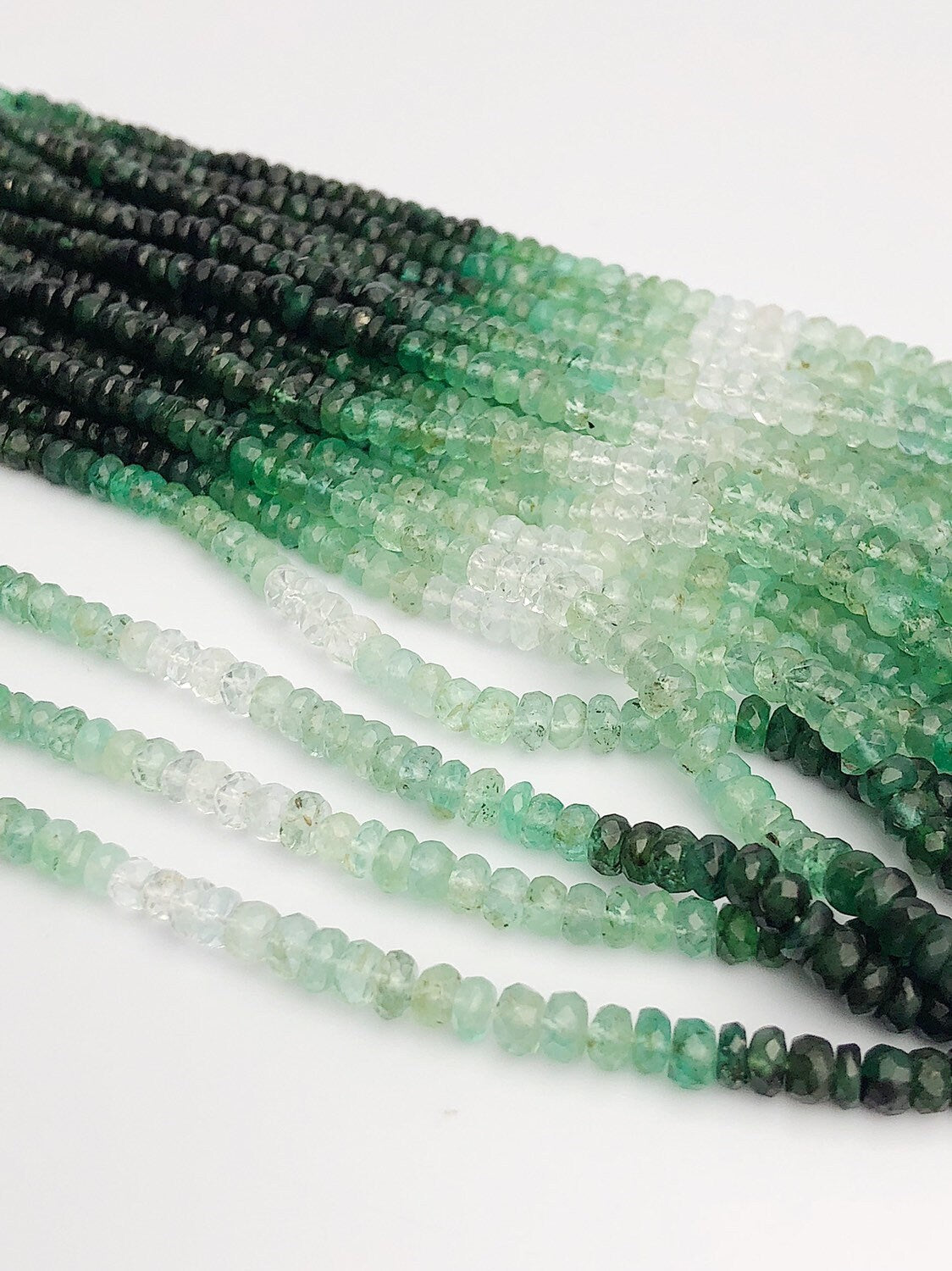  HALF OFF SALE - Shaded Emerald Gemstone Beads, Full Strand, Semi Precious Gemstone, 16" 