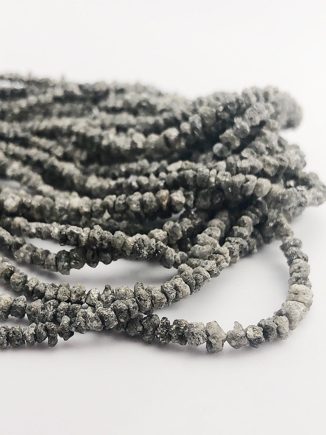  HALF OFF SALE - Gray Diamond Gemstone Beads, Full Strand, 15" 