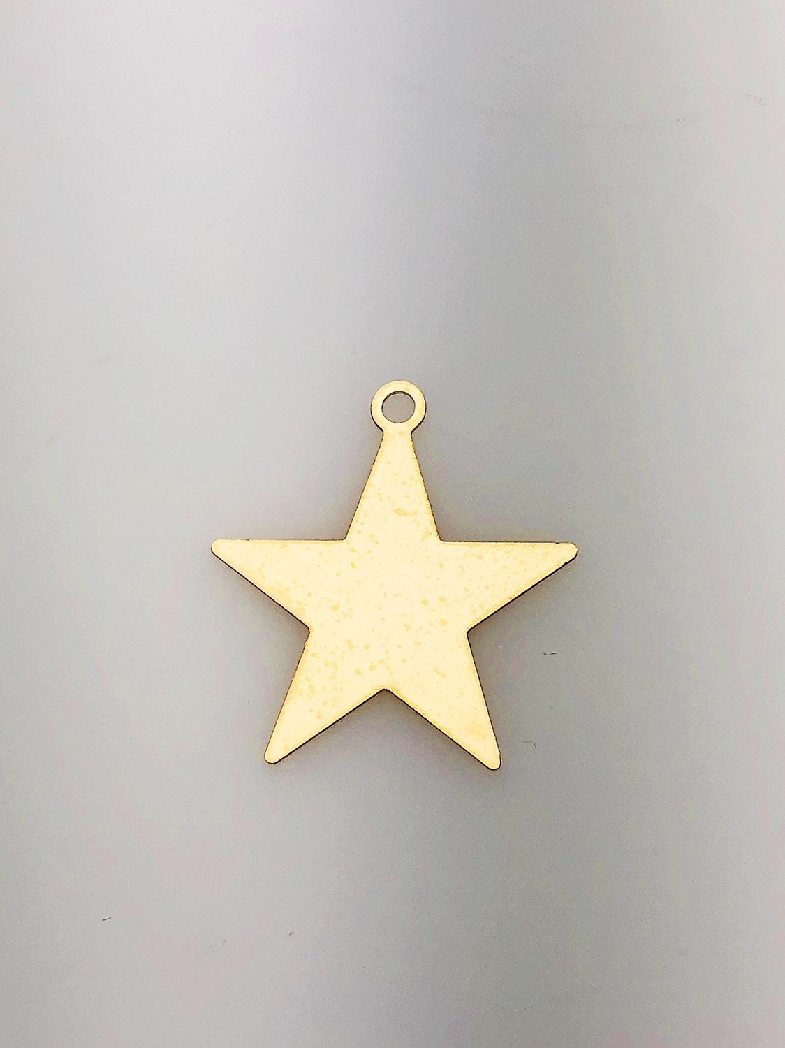  14K Gold Fill Star Tag Charm w/ Ring, 24.3mm, Made in USA - 2373 