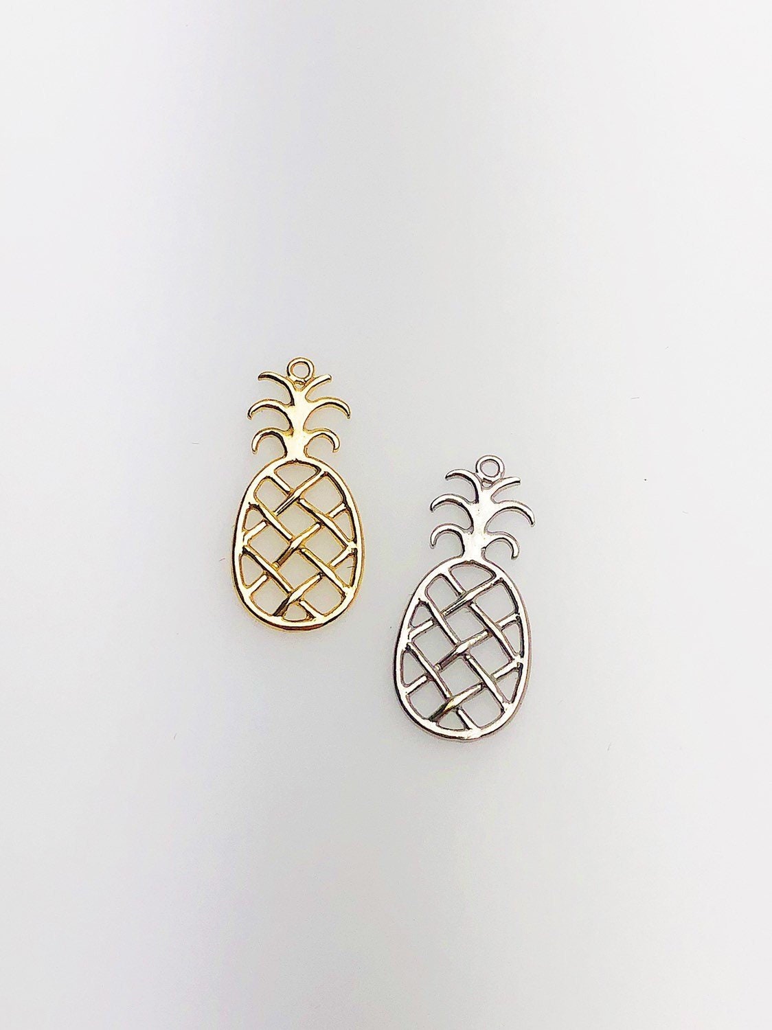  14K Solid Gold Pineapple Charm w/ Ring, 8.9x19.8mm, Made in USA (L-84) 