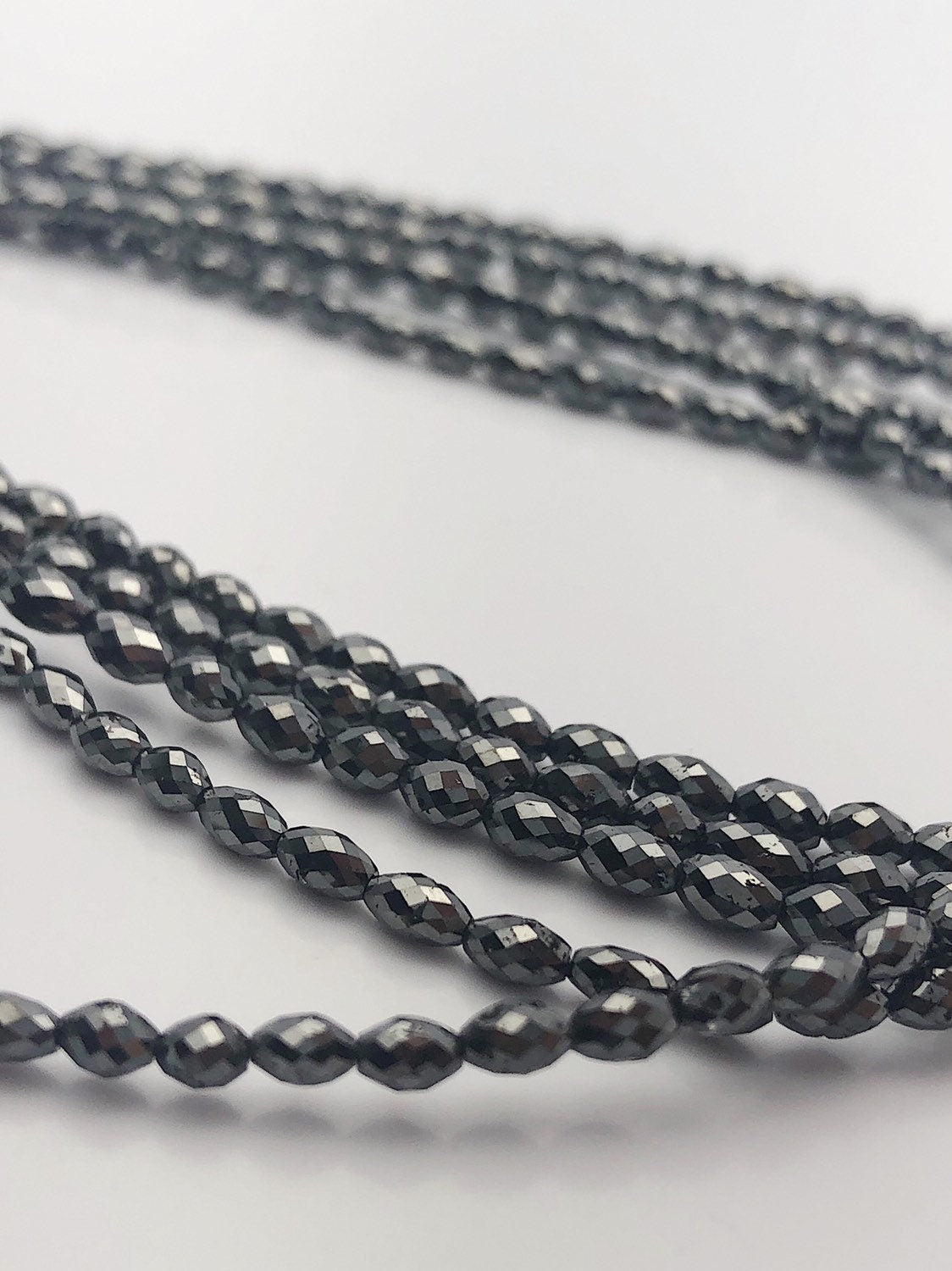  Black Diamonds, Gemstone Beads, Full Strand, 14" 