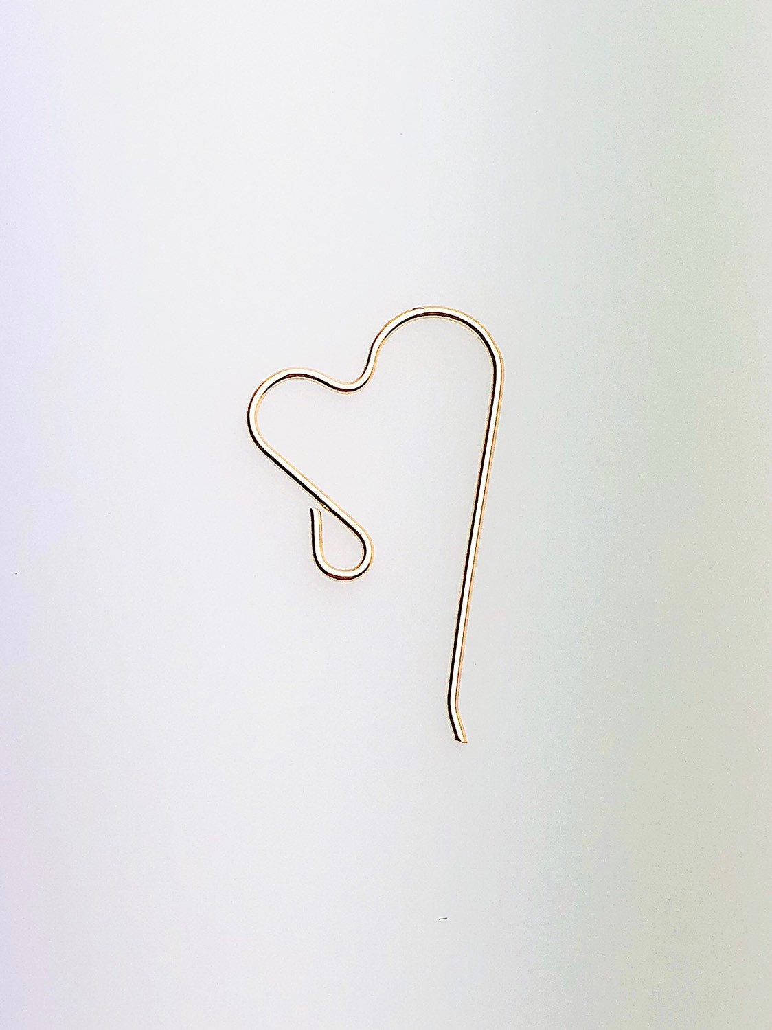  14K Gold Fill Heart Ear Wire .025" (0.64mm), Made in USA - 4006612 