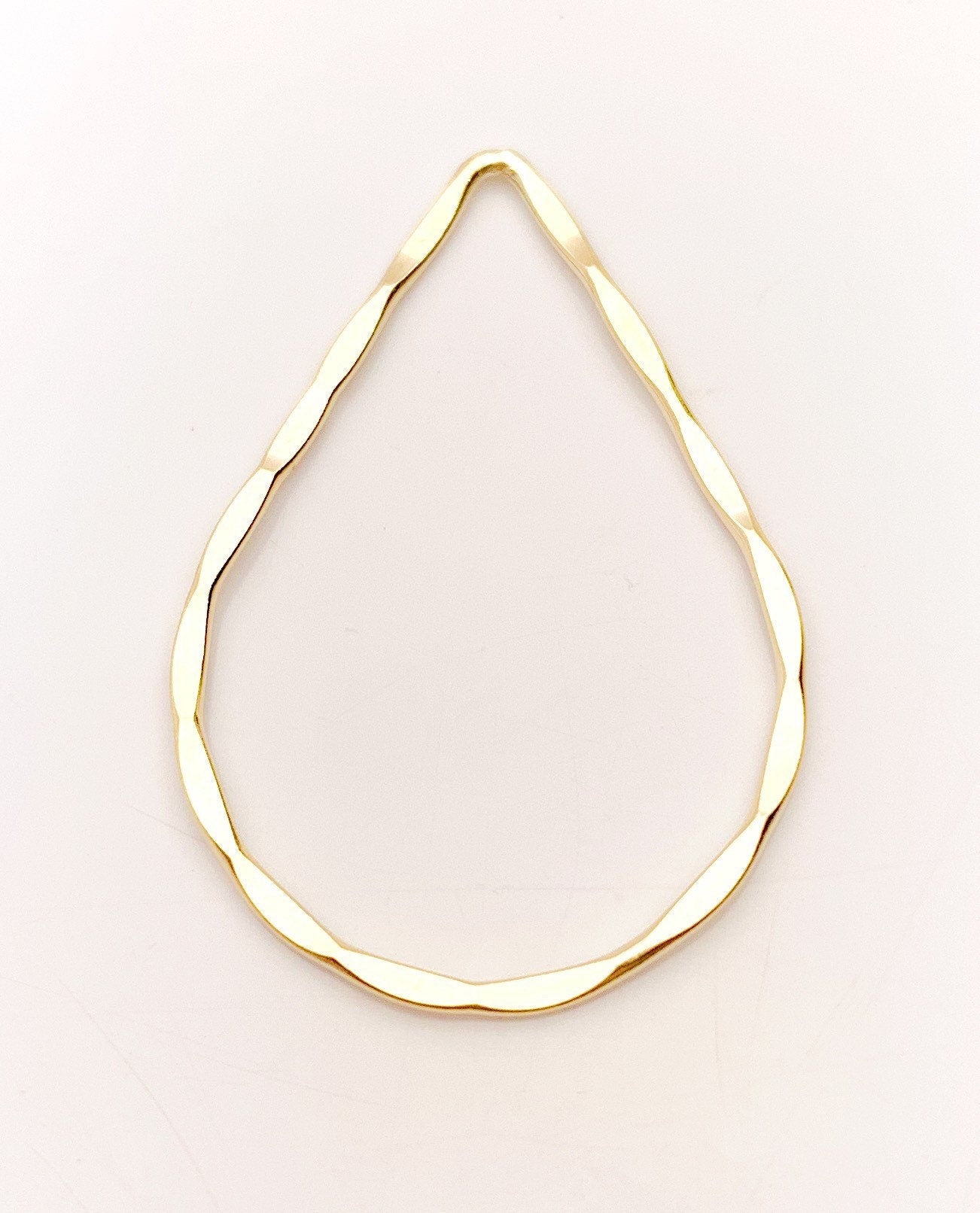  14k Gold Filled Hammered Drop Hoop (752-1) 