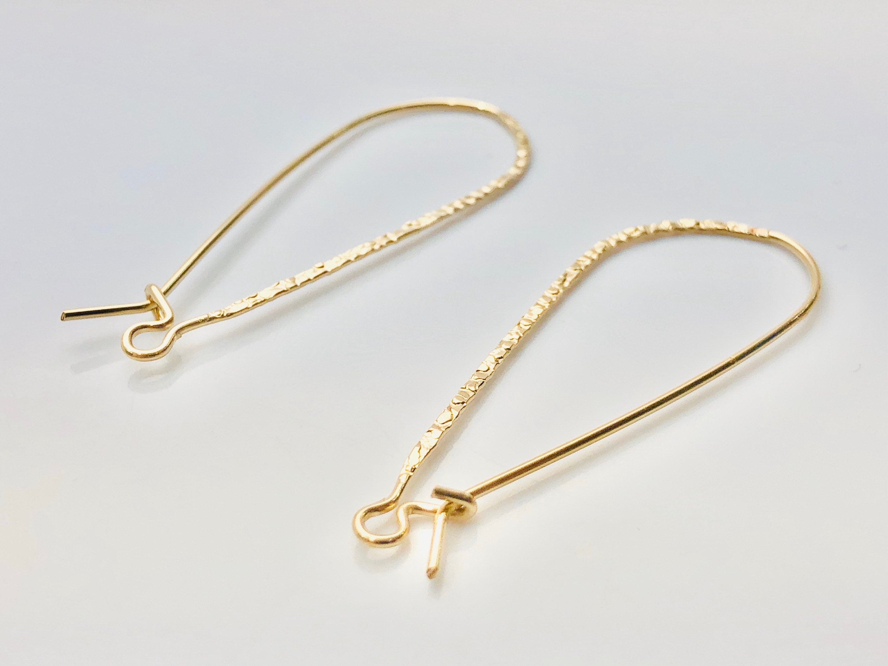  Beautiful 14KGF flat textured ear wire , 14K gold filled , Sku # 756-43 