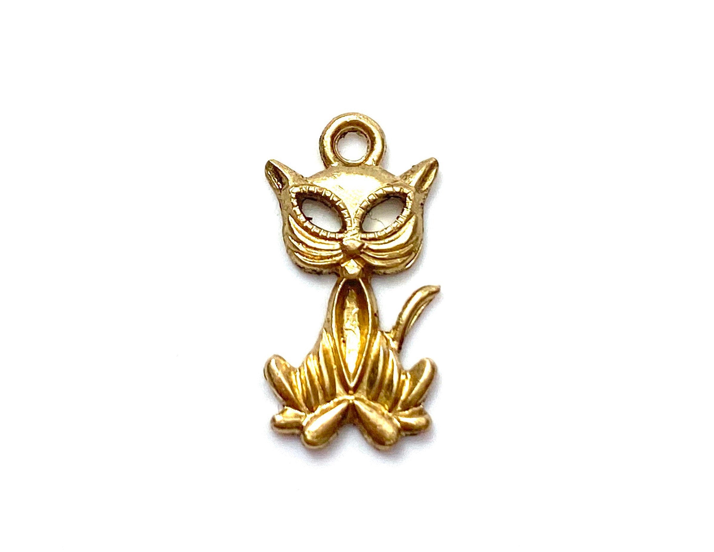  14KGF cat charm , 14K gold filled , Sku # 518 