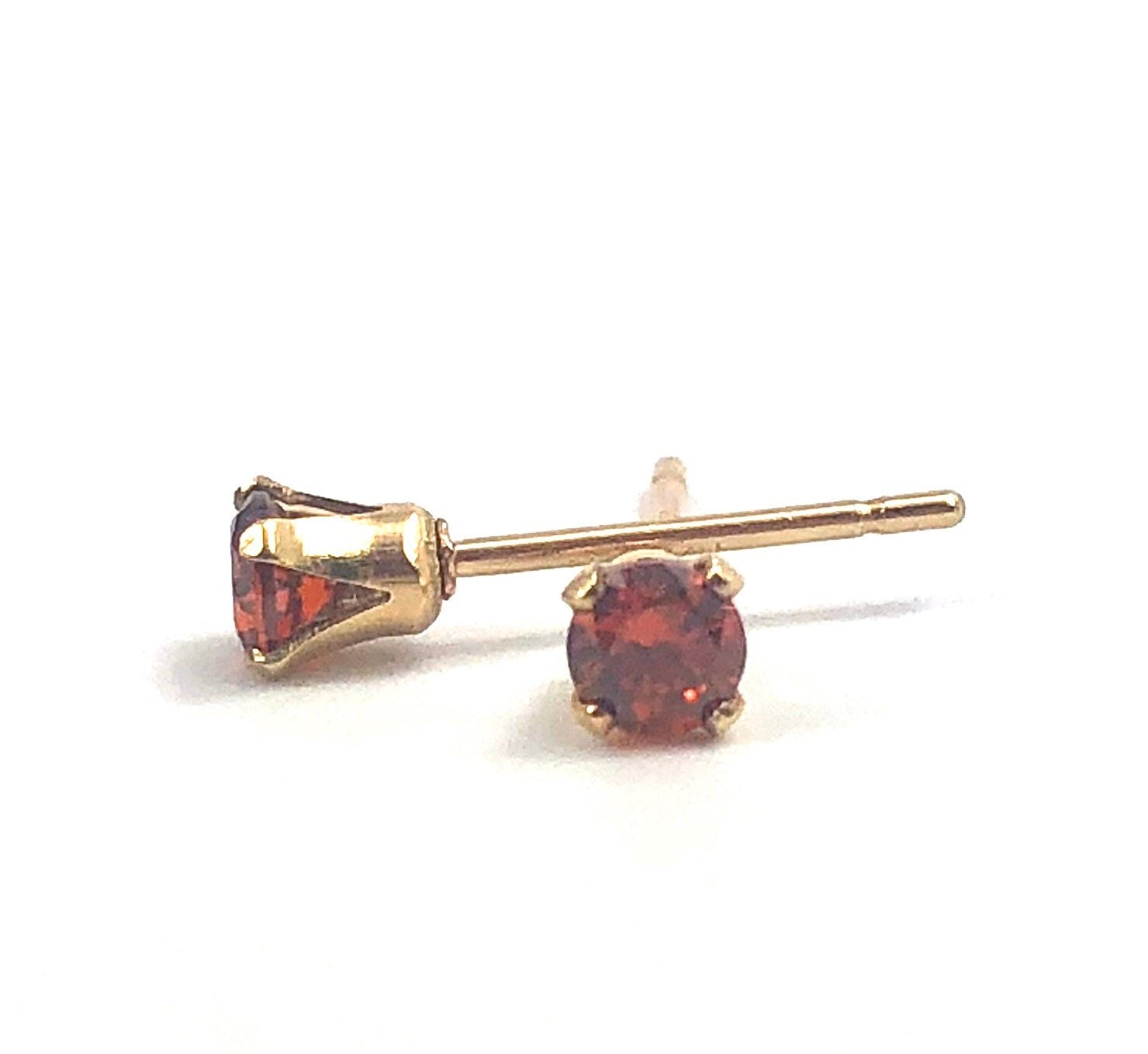  Ruby cubic zirconia, 14KGF stud earrings , 14K gold filled , SKU #4011230M7 