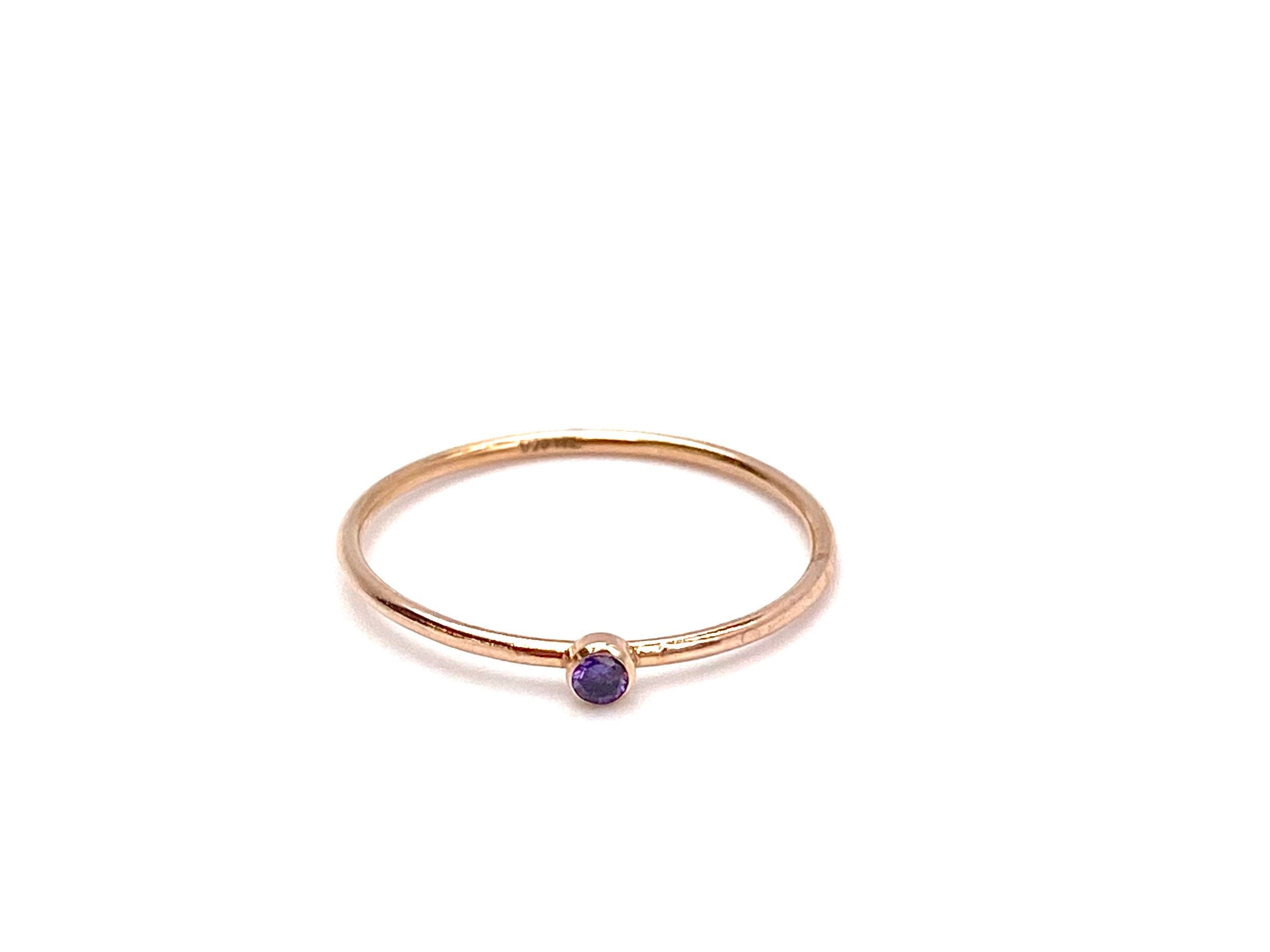  2mm Lt Amethyst 3A CZ Stacking Ring , Sku#482CR8M6 