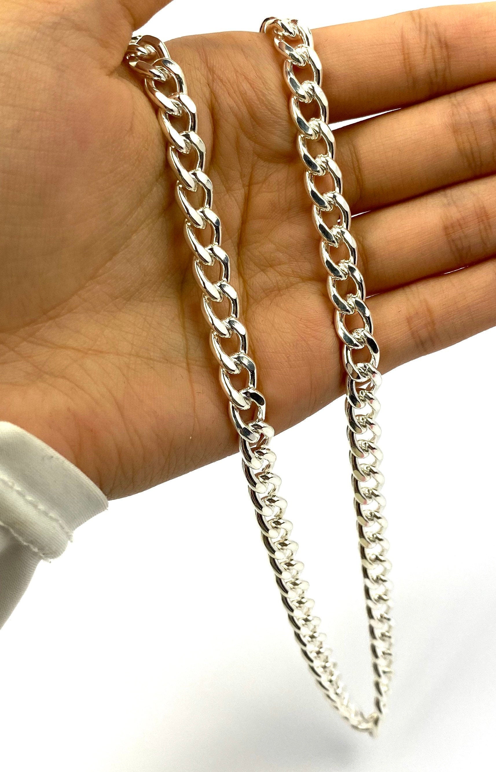  Beautiful 20” Sterling Silver Curb Chain, Sku: SM96LC-20 