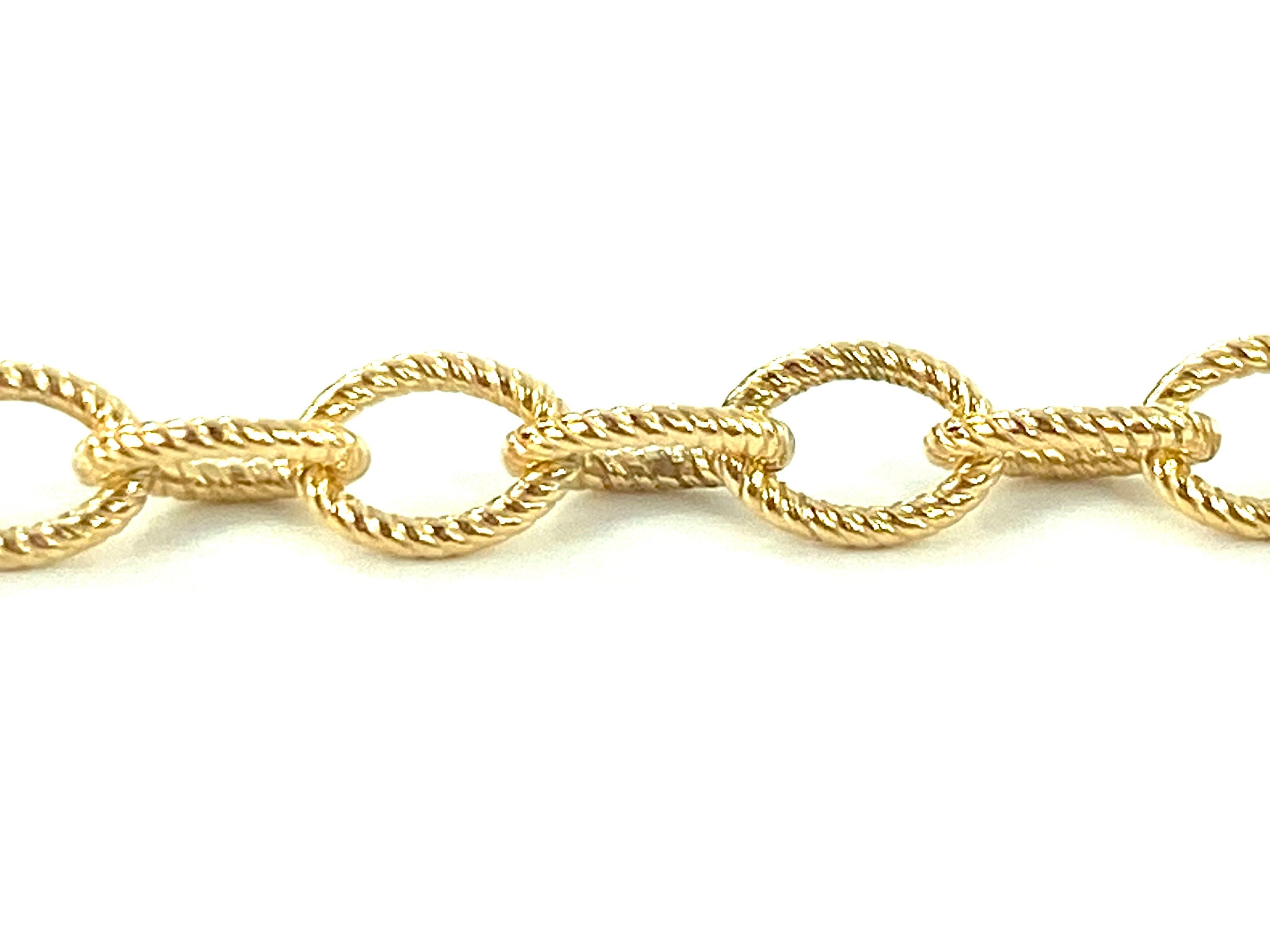  14KGF 4.2mm Screw Wire Cable Chain, 14K Gold Filled, 14K Gold Fill, Sku:SM417 