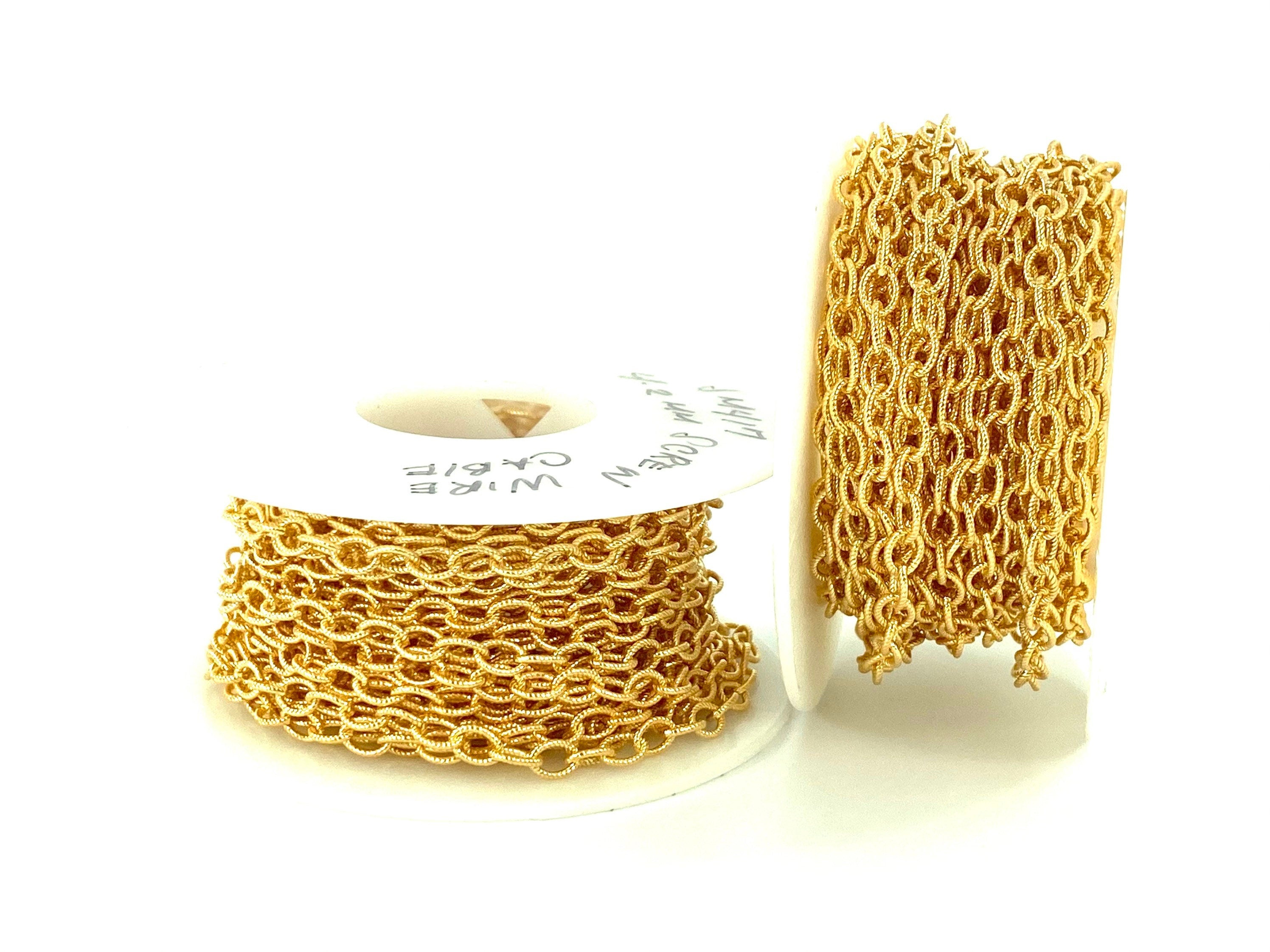  14KGF 4.2mm Screw Wire Cable Chain Rolls, 14K Gold Filled, 14K Gold Fill, Sku:SM417 