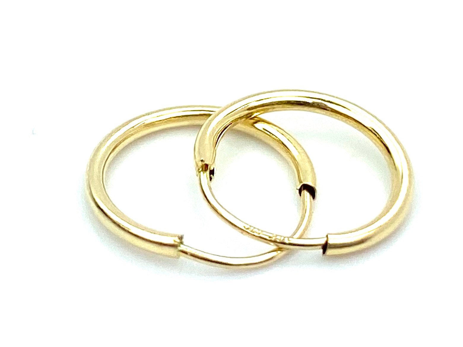  14K Solid Gold Small Hoop Earrings , Sku#2175 