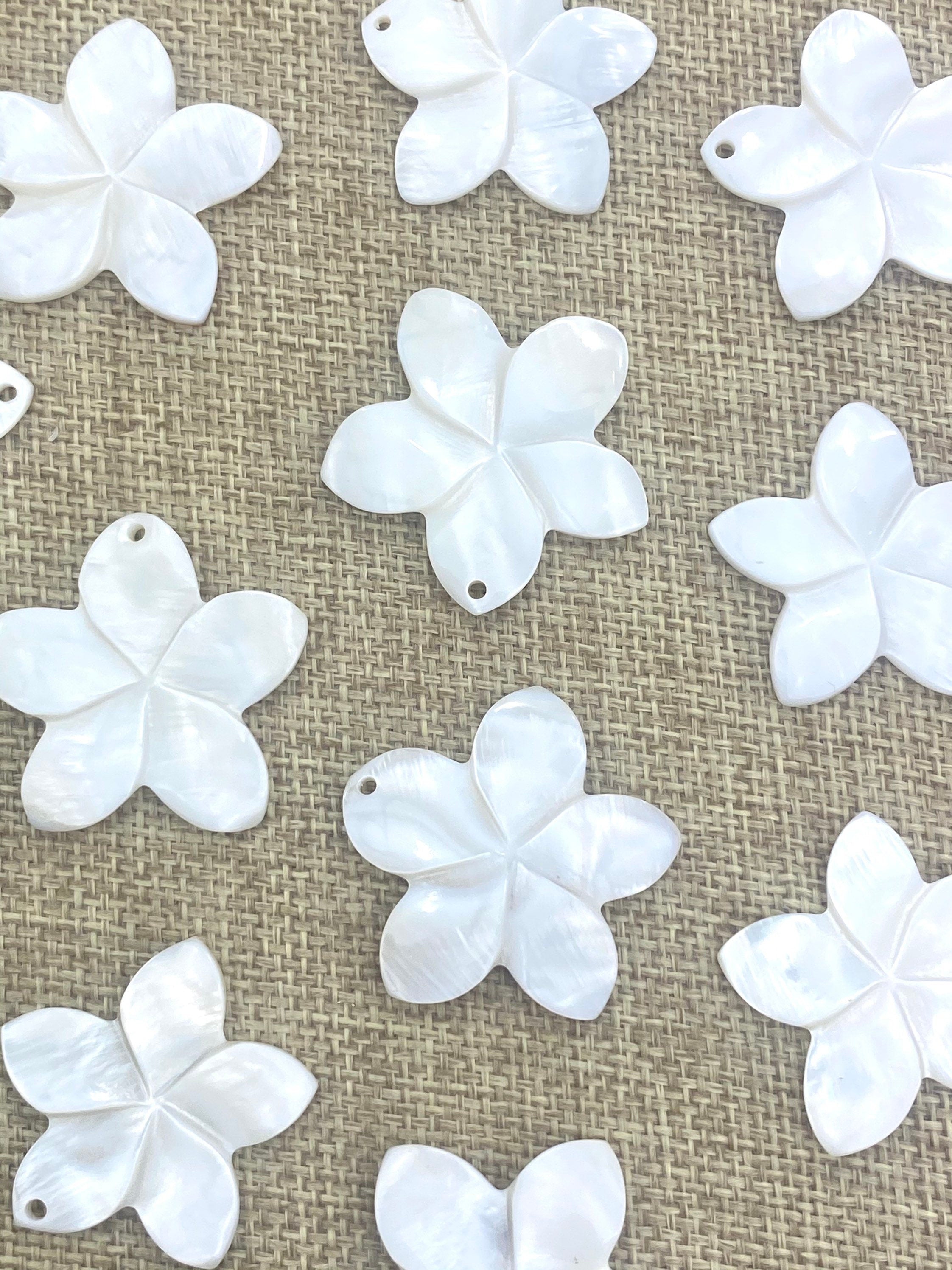  Mother Of Pearls Plumeria Beads, Sku#M65 