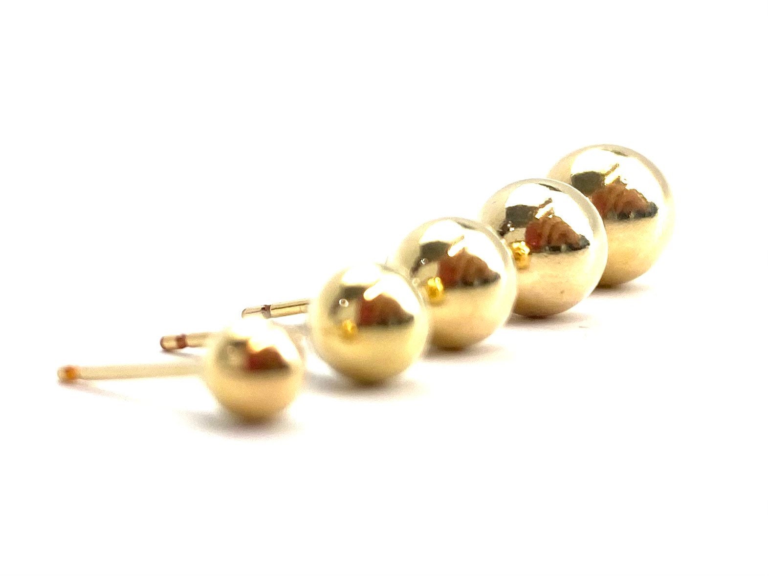  14K Gold Filled Bead Studs, Sku#14KGFCS 