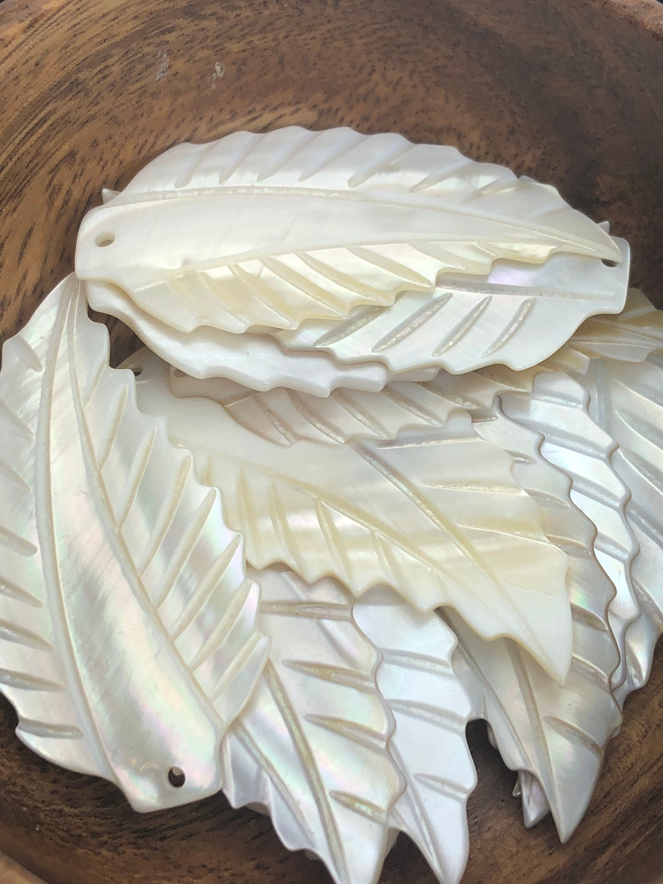  White South Sea Mother Of Pearl Leaf #6 Sku#M283 