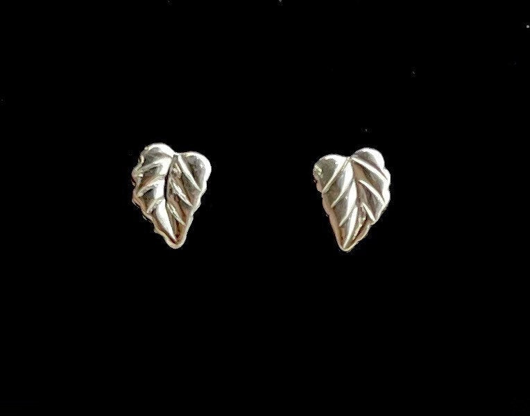  Sterling Silver Leaf Studs, Sku#1152-5 