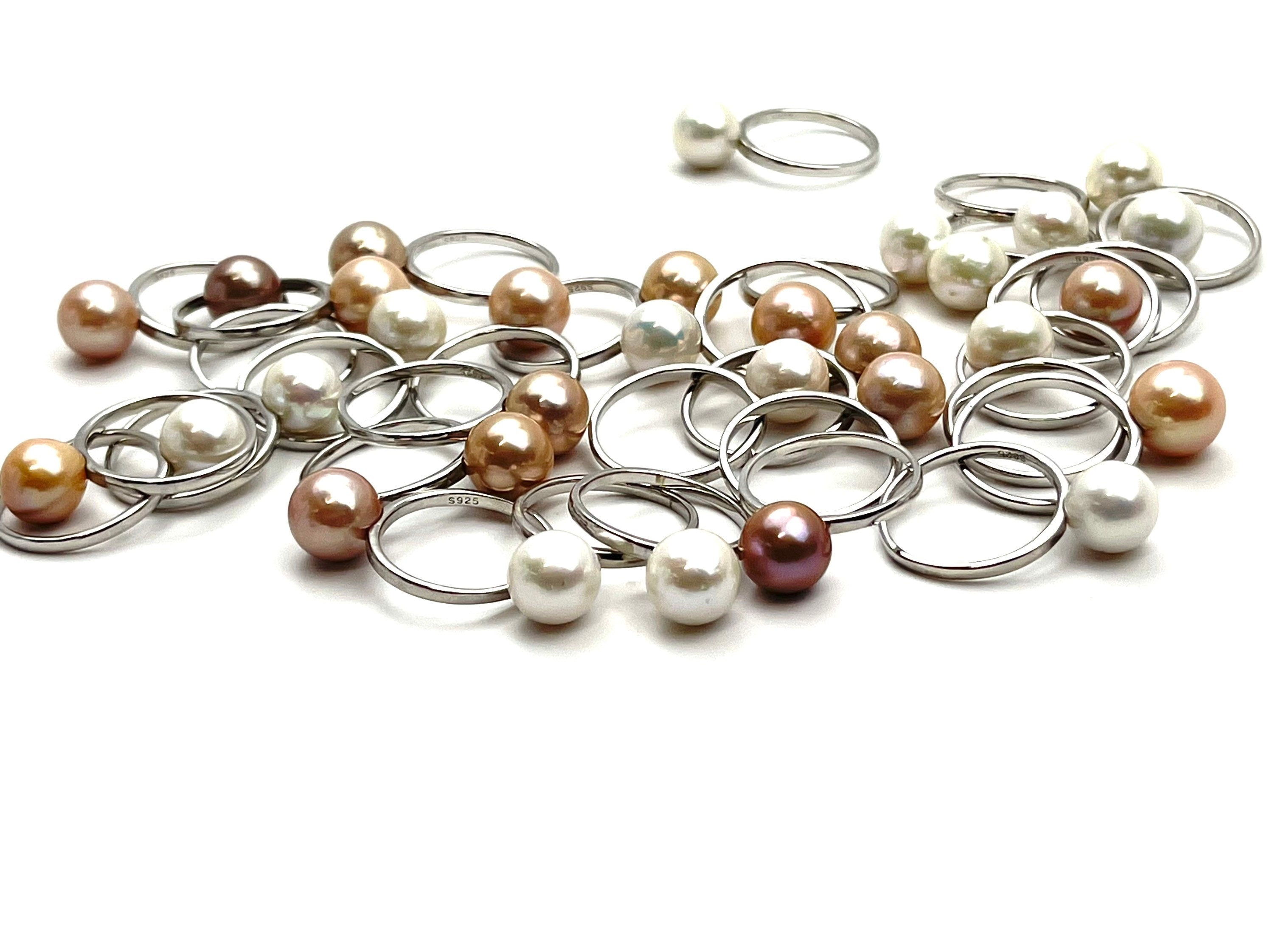  Edison Pearl Sterling Silver Rings 