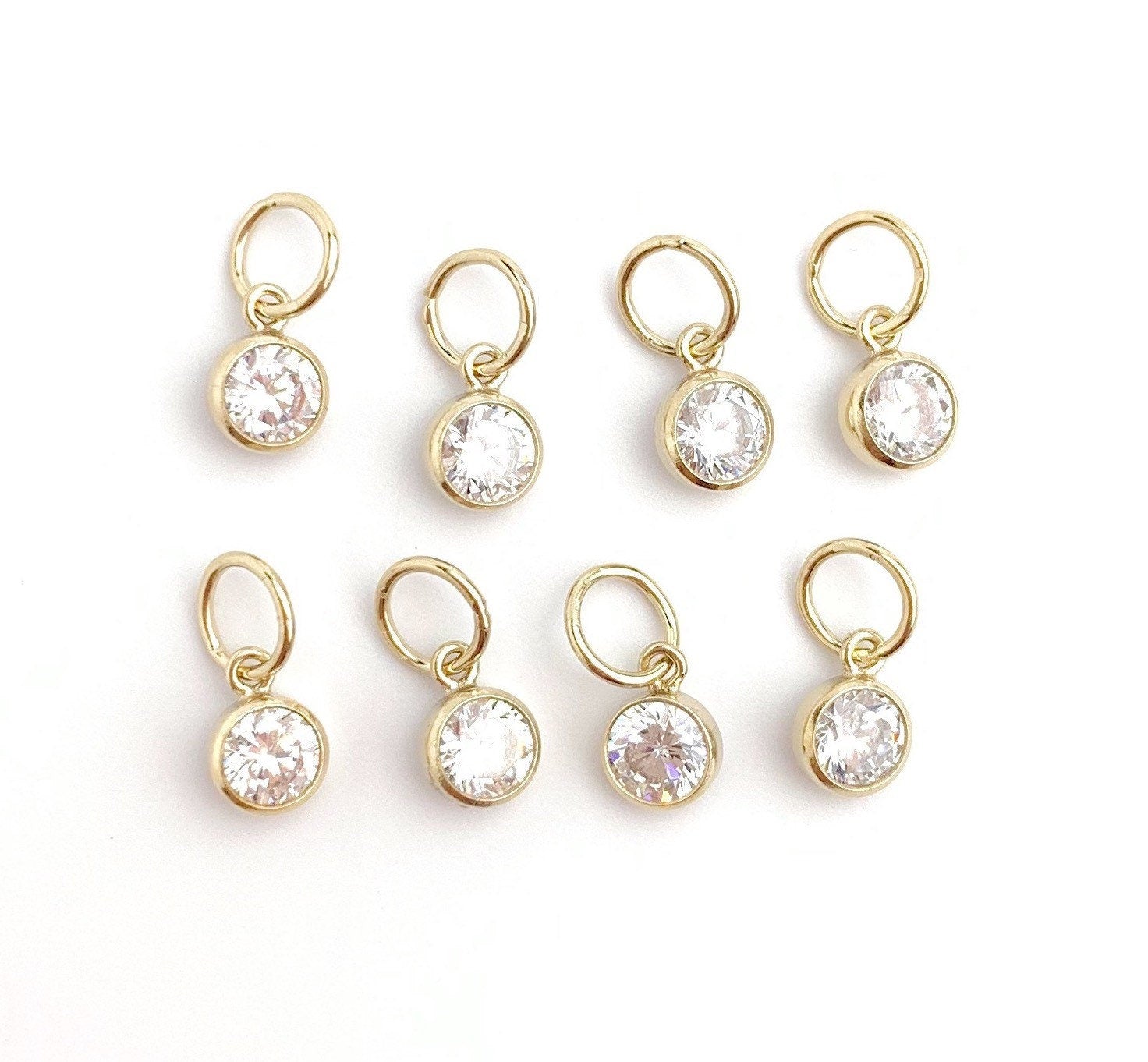  4mm White Cubic Zirconia Perpendicular Hooplet 