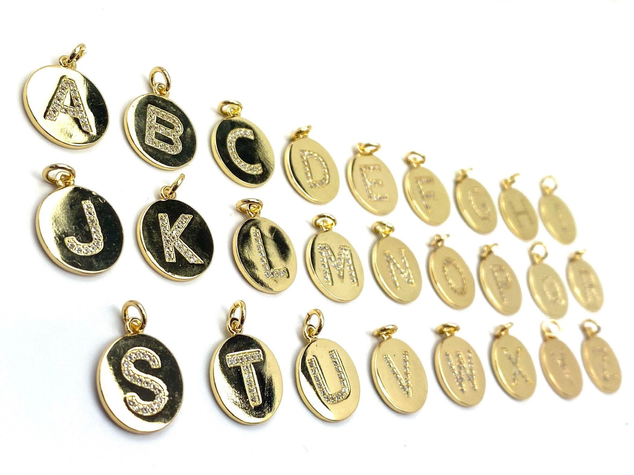  Gold Plated Initial/Letter Charm, Sku#M1282 