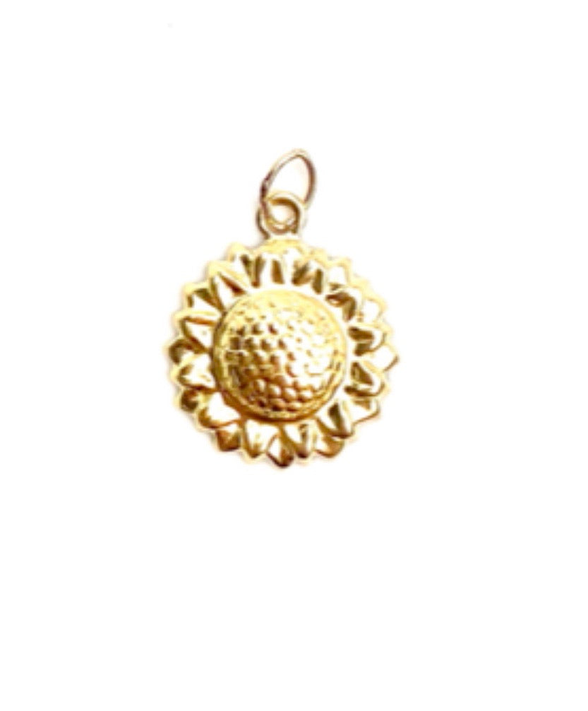  14KGF Sunflower Charm w/ Jump Ring 1797-C 