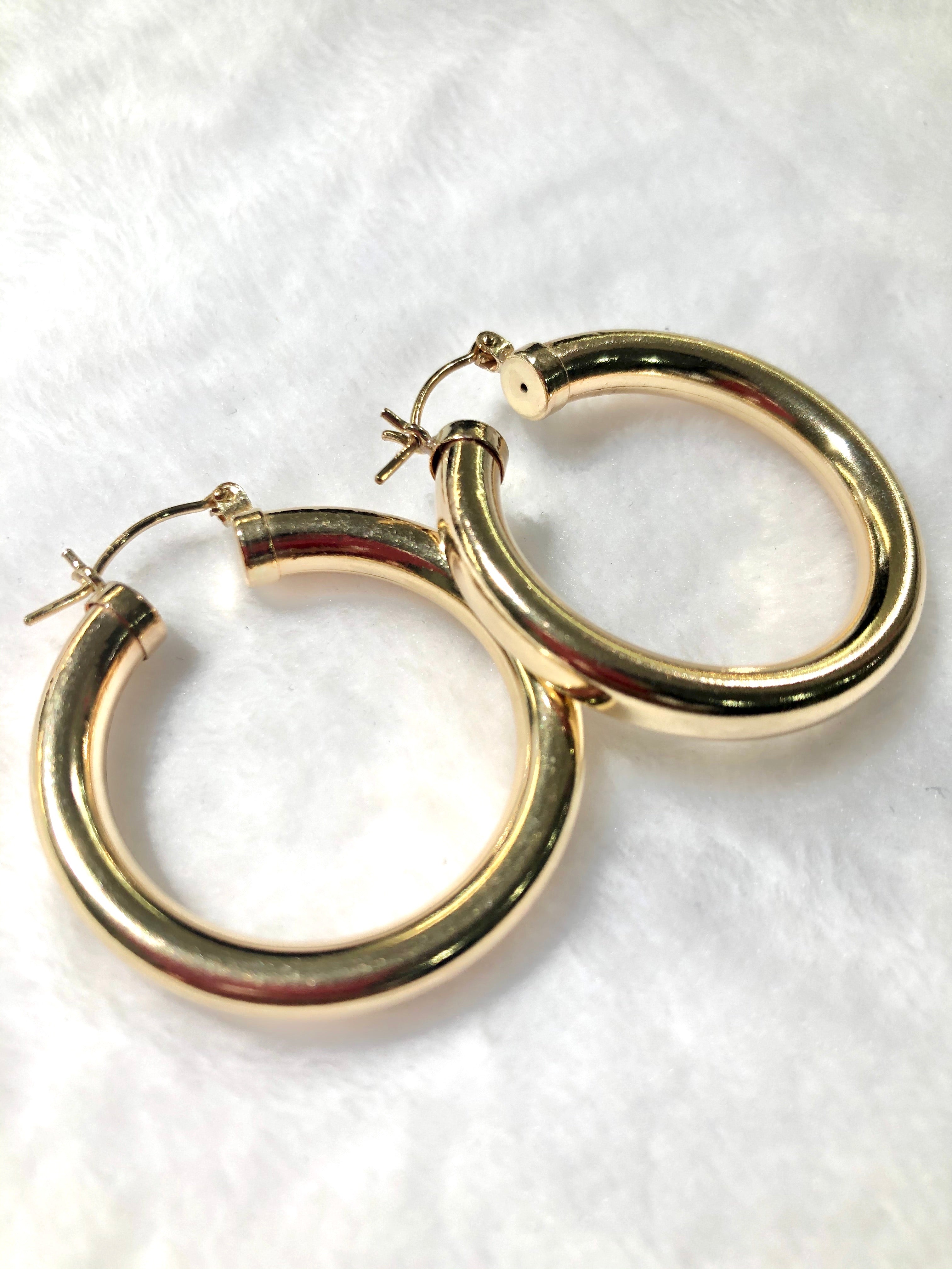  14KGF Hoop Earrings 