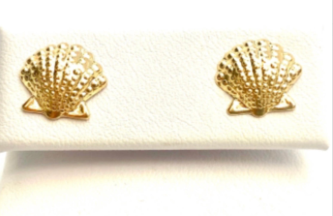  14KGF Seashell Studs 1820-4 