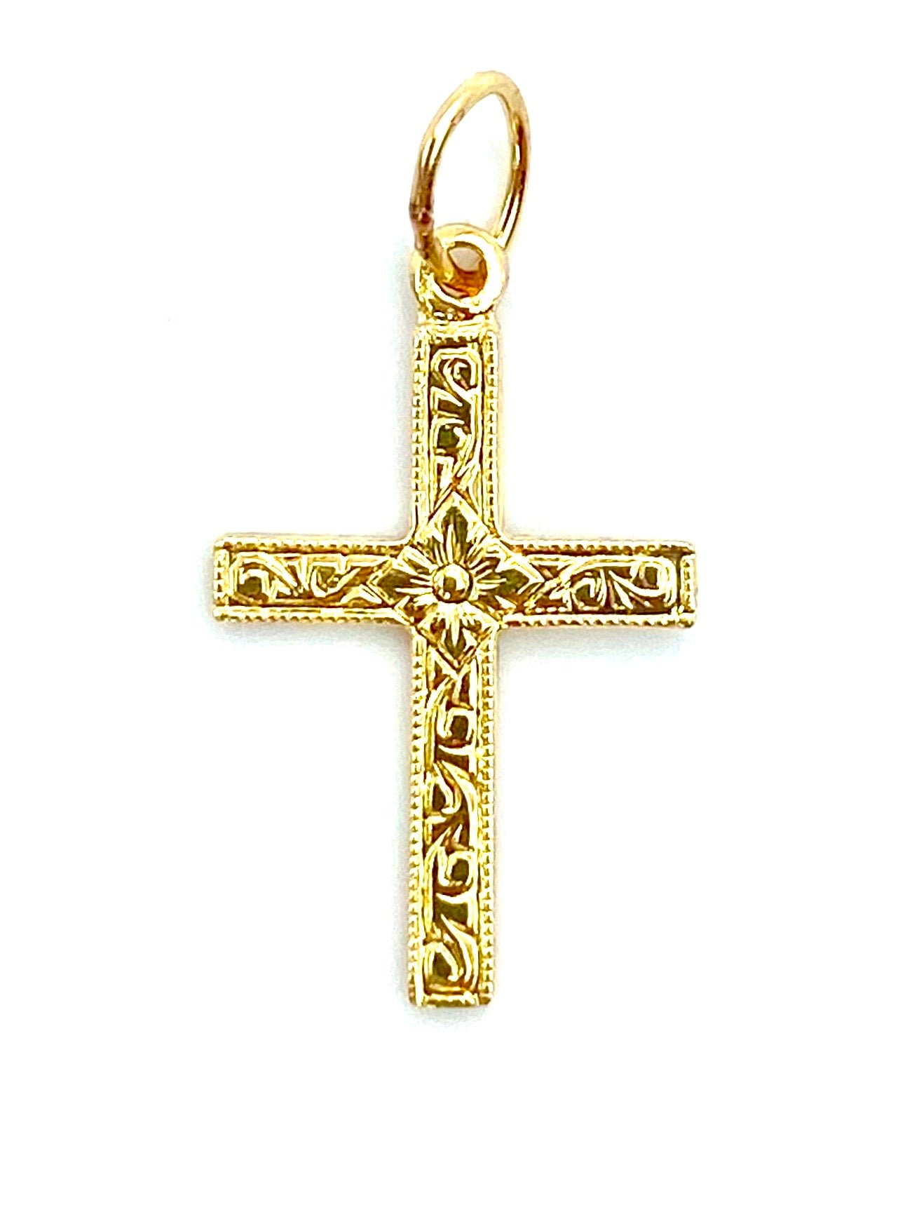  14KGF Cross Charm , Sku#1673-C 