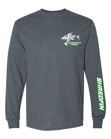 Fish Catch Logo Night Out Long Sleeve T-Shirt Black (Green Logo