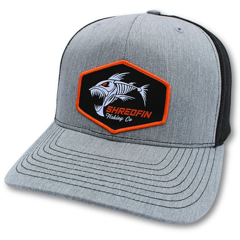 ShredFin Heather Gray & Black Patch Hat