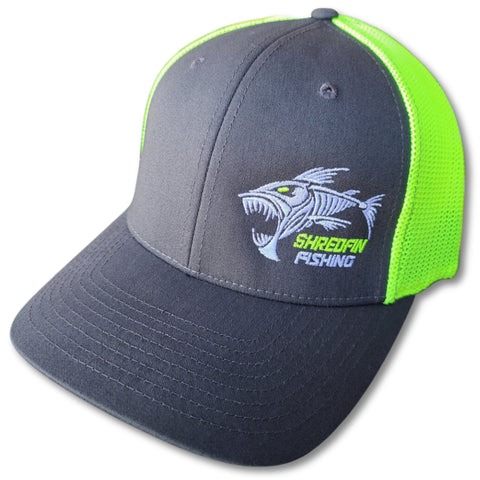 ShredFin Charcoal Gray & Neon Orange FLEXFIT Hat